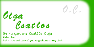 olga csatlos business card